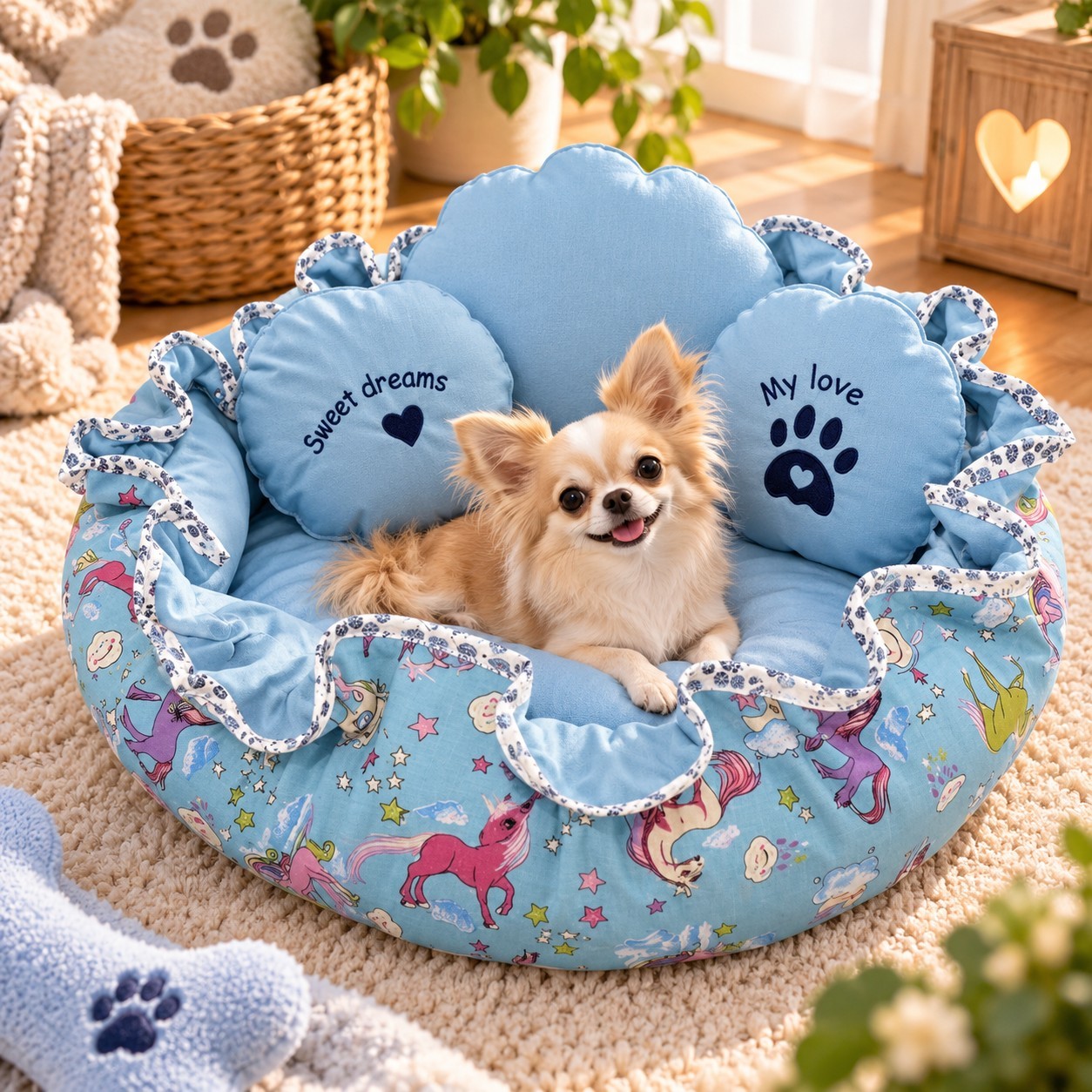 Cuccia Rotonda Double Face Unicorno